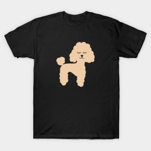 Cute Sleepy Beige Apricot Poodle Illustration T-Shirt